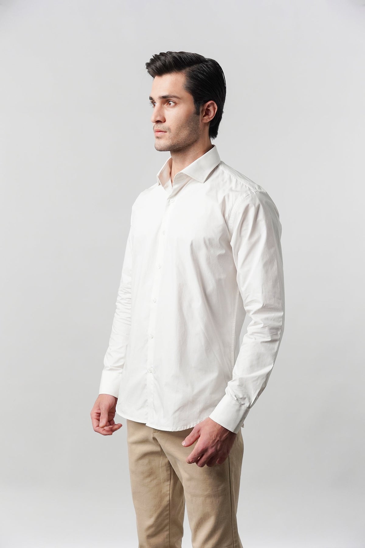 Plain Shirt - White - FA alternate view