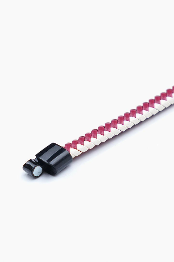 Maroon and White Slim Bracelet