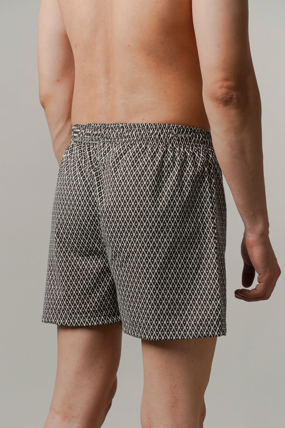 Printed Woven Boxer Shorts - Black alternate view