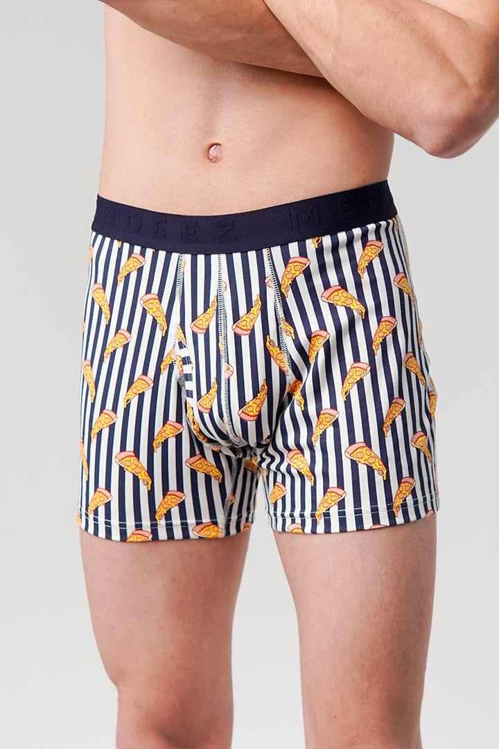 Pizza Printed Ball Pouch Boxer - White
