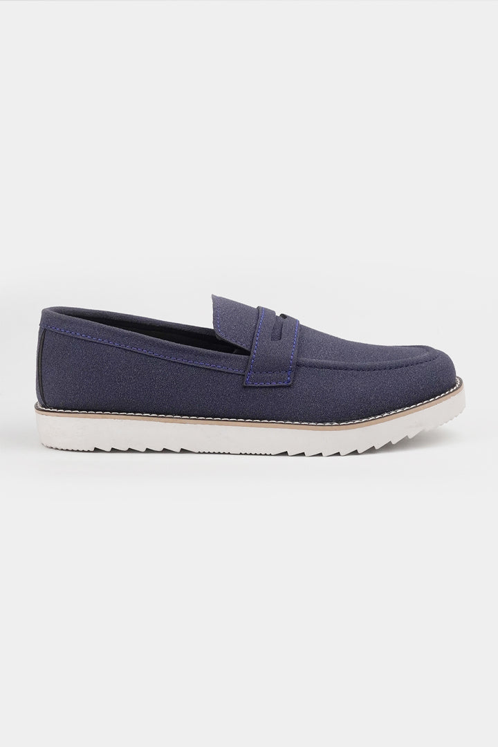 Slip On Suede Loafers - Ocean Blue