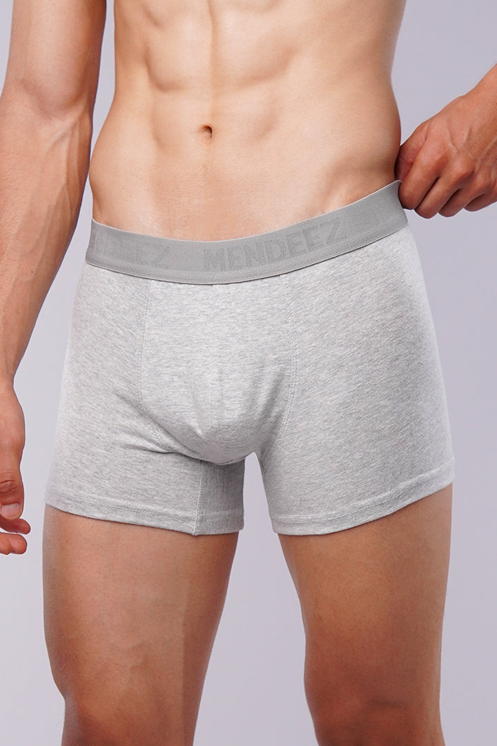 Boxer Trunk - Black, White & Heather Grey Pack Of 3 alternate view