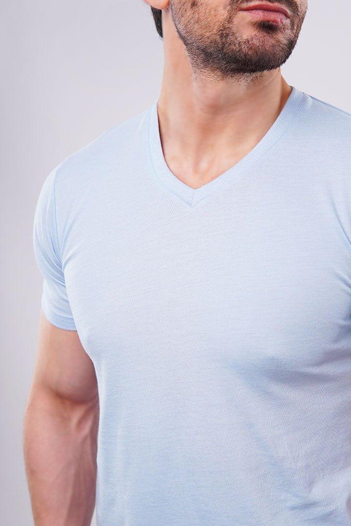 V-Neck T-Shirt - Sky Blue alternate view