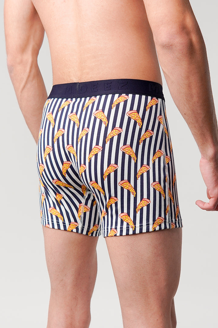 Pizza Printed Ball Pouch Boxer - White alternate view