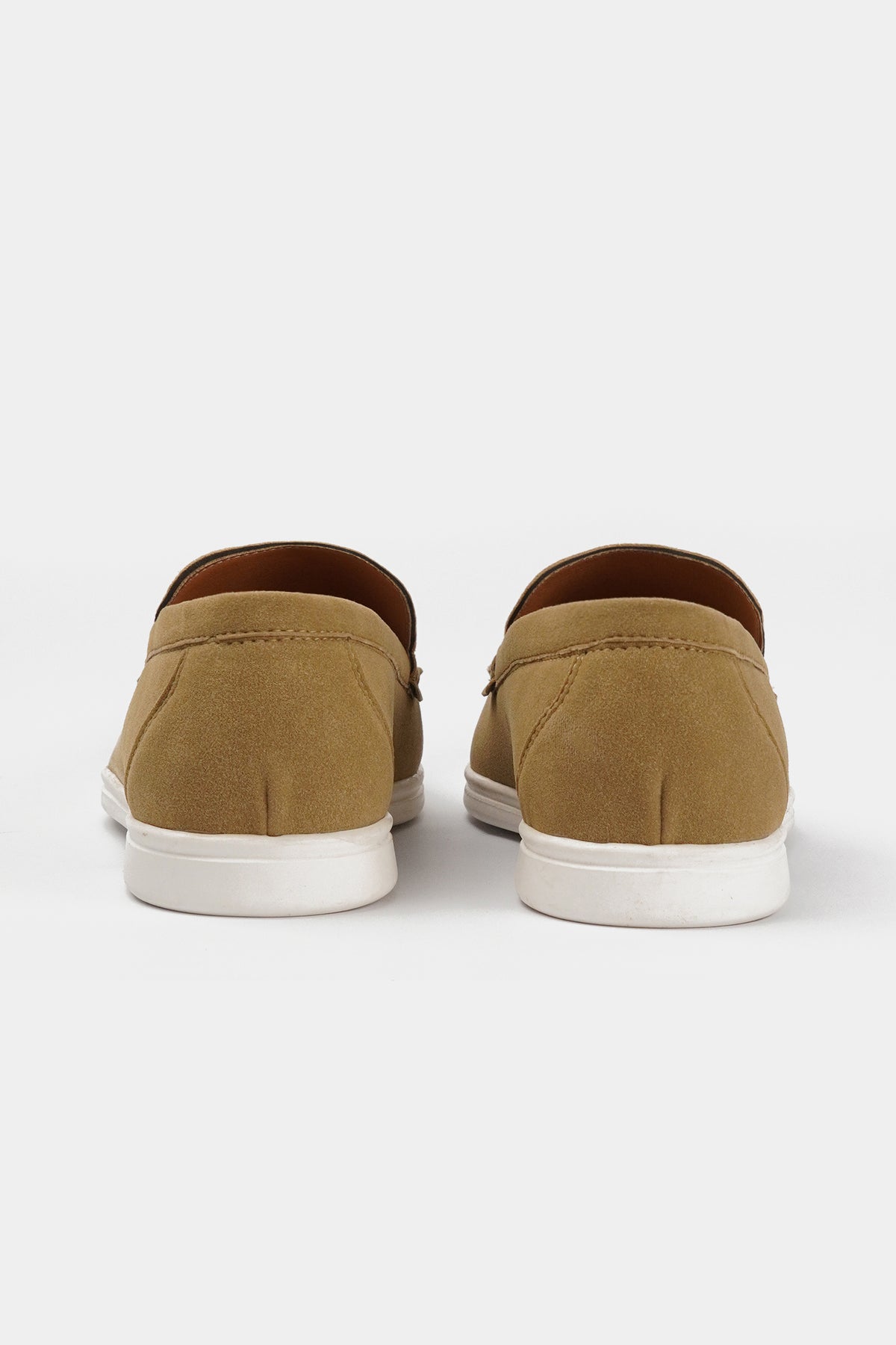 Slip On Suede Loafers - Beige