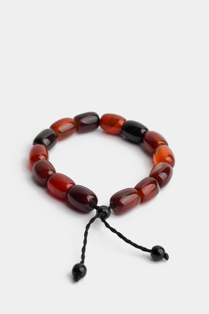 Adjustable Beaded Bracelet - Maroon