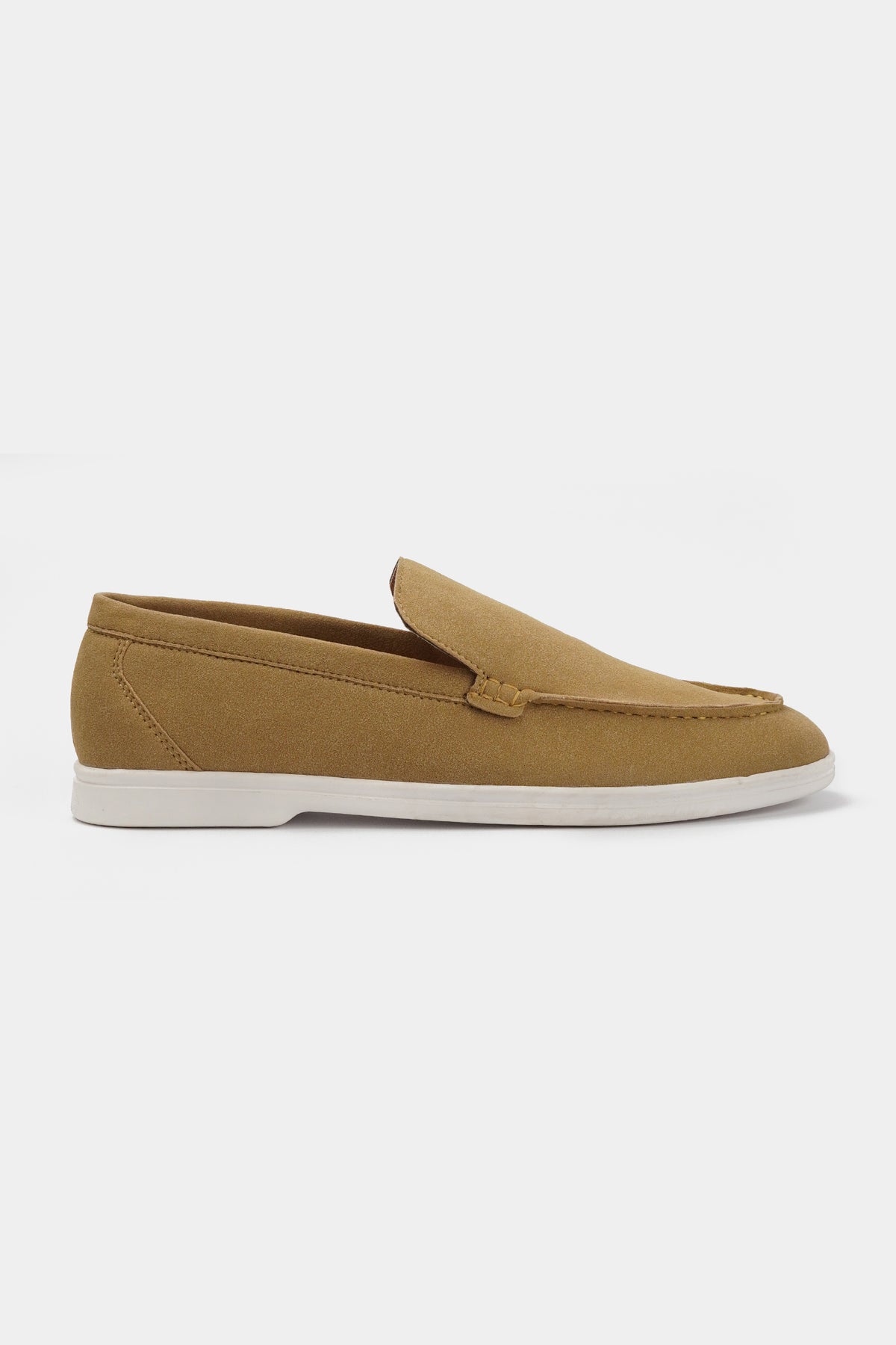 Slip On Suede Loafers - Beige