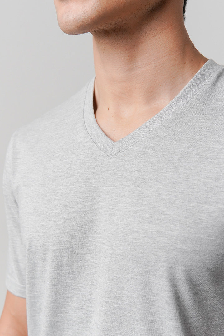 Regular Fit V-Neck T-Shirt - Heather Grey alternate view