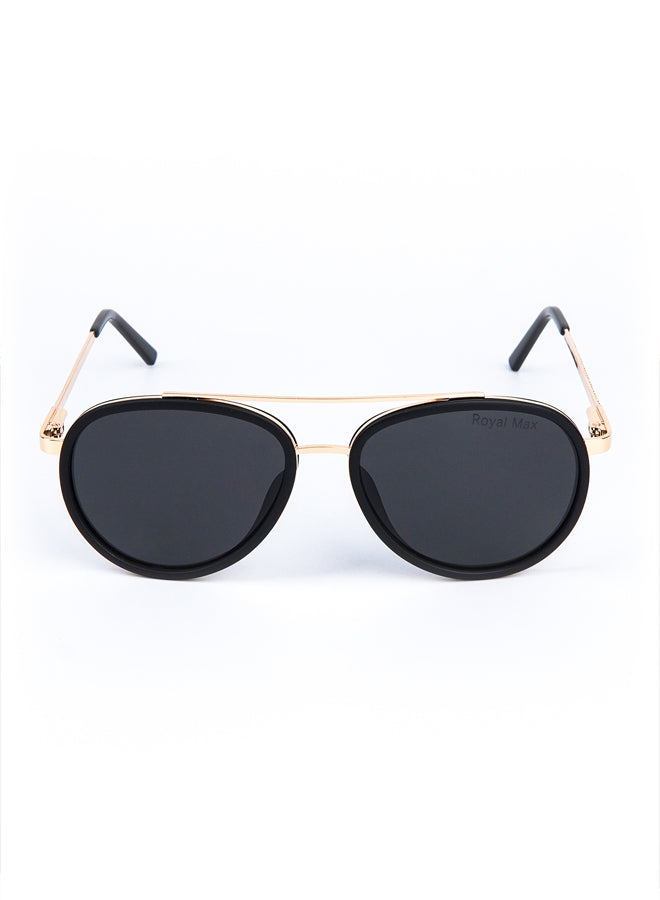 Double Bridge Oval Sunglasses Black