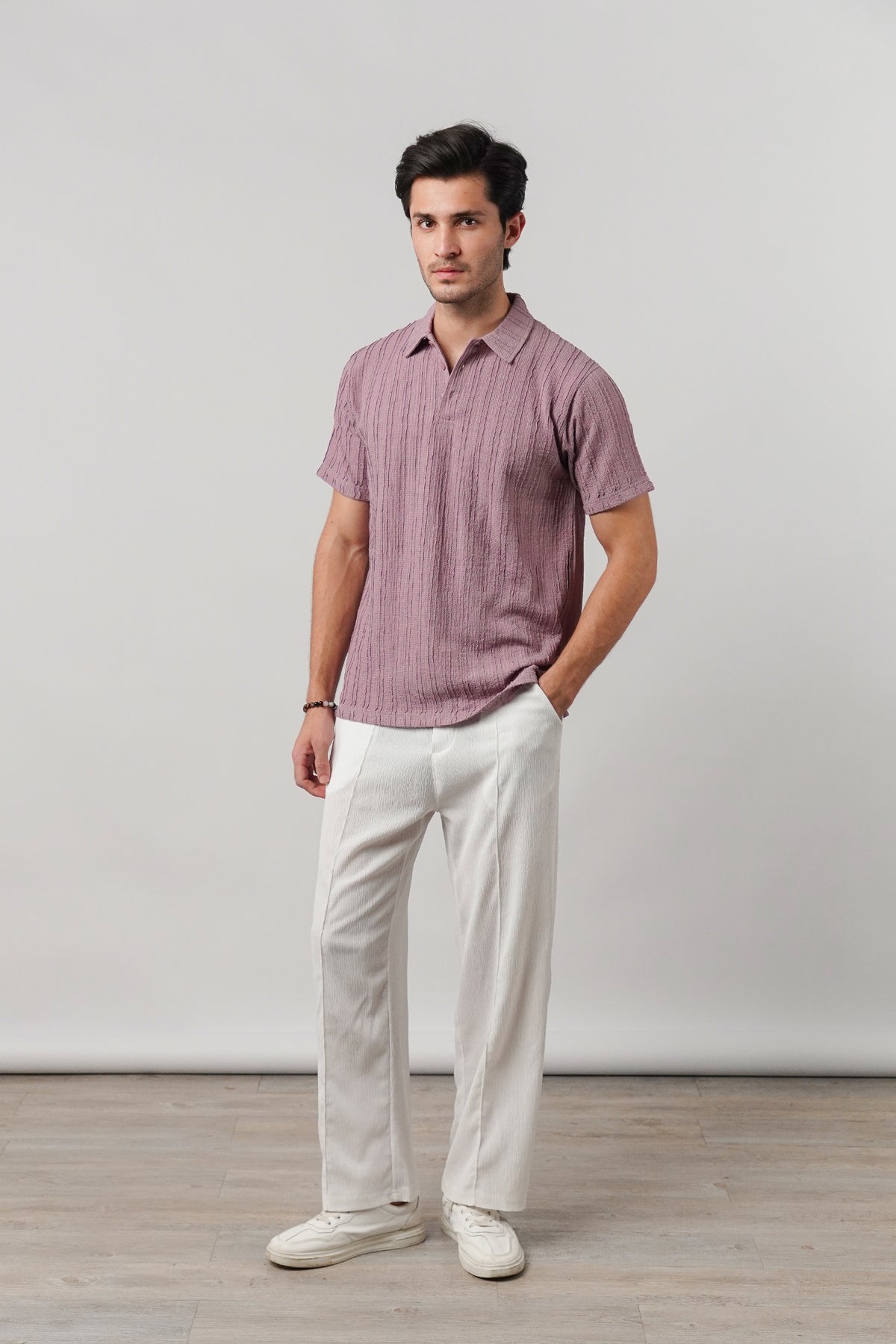 Knitted Polo Shirt - Lilac