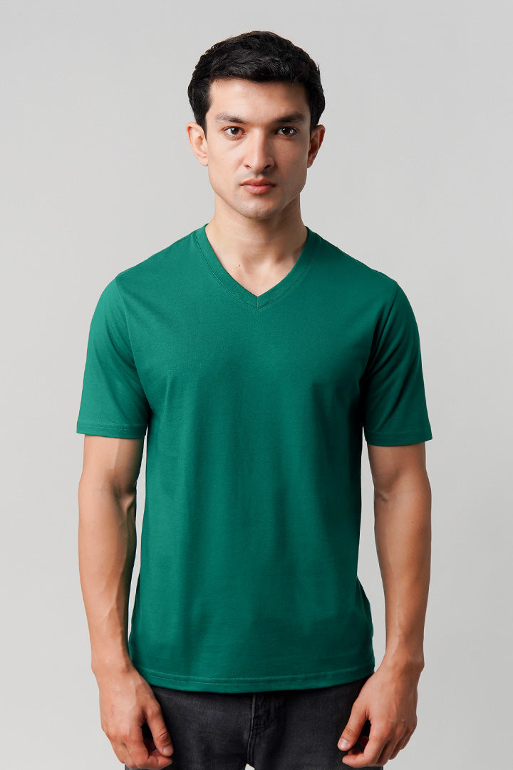 Regular Fit V-Neck T-Shirt - Green