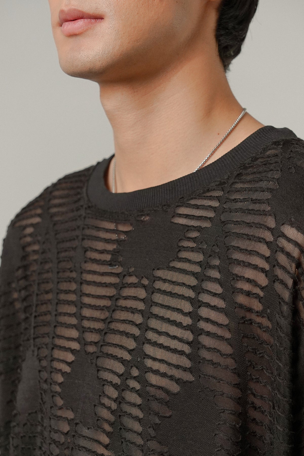 Oversized Mesh Tee - Black alternate view