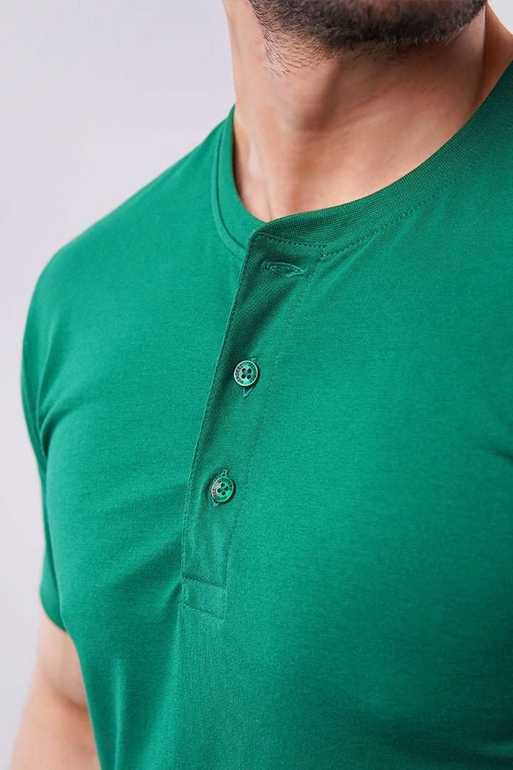 Henley T-Shirt - Green alternate view