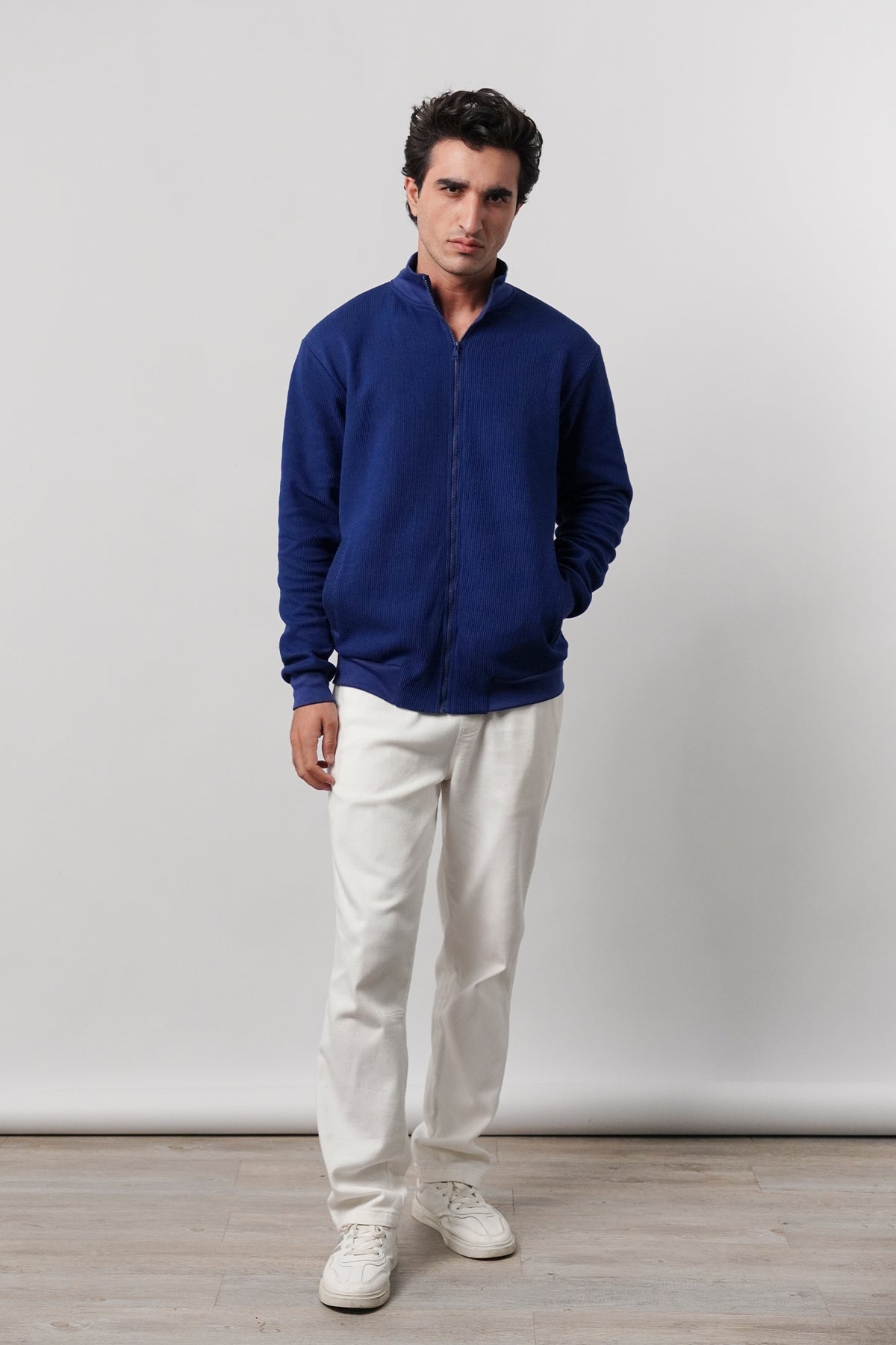 Stand-Up Collar Jacket - Royal Blue