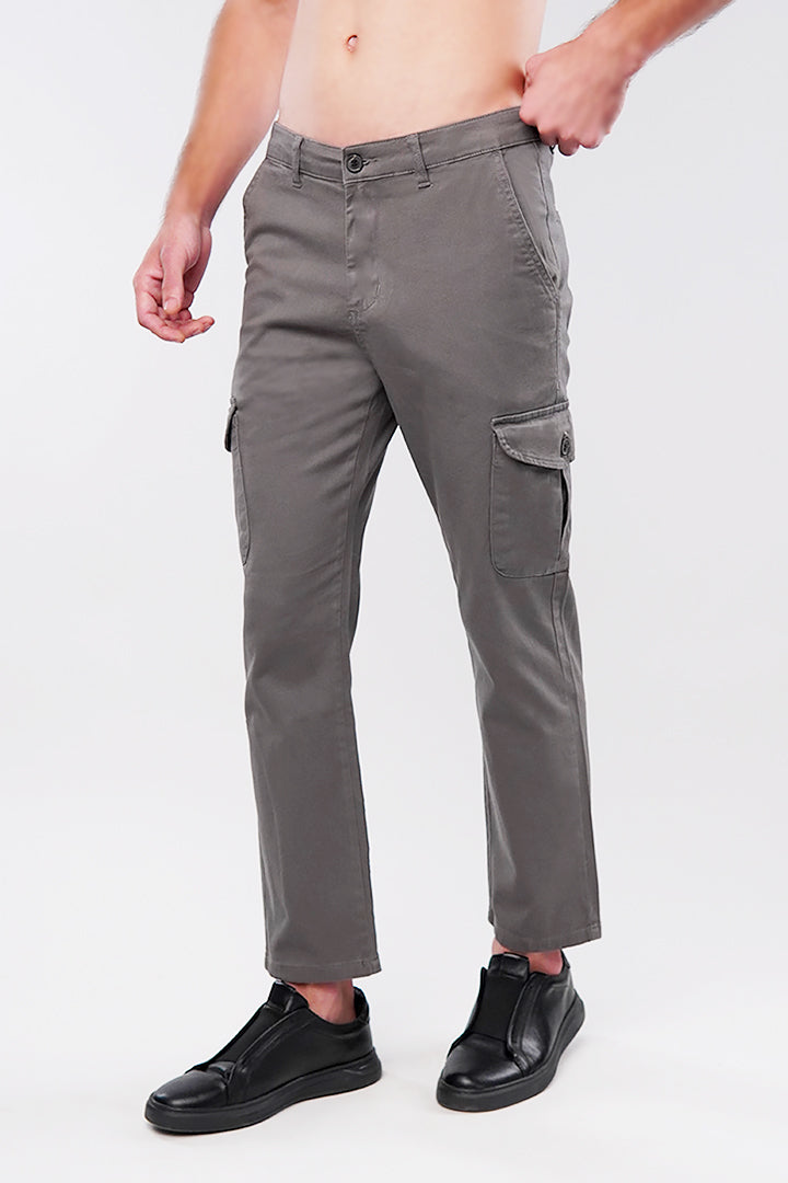 Straight Cargo Pants - Grey