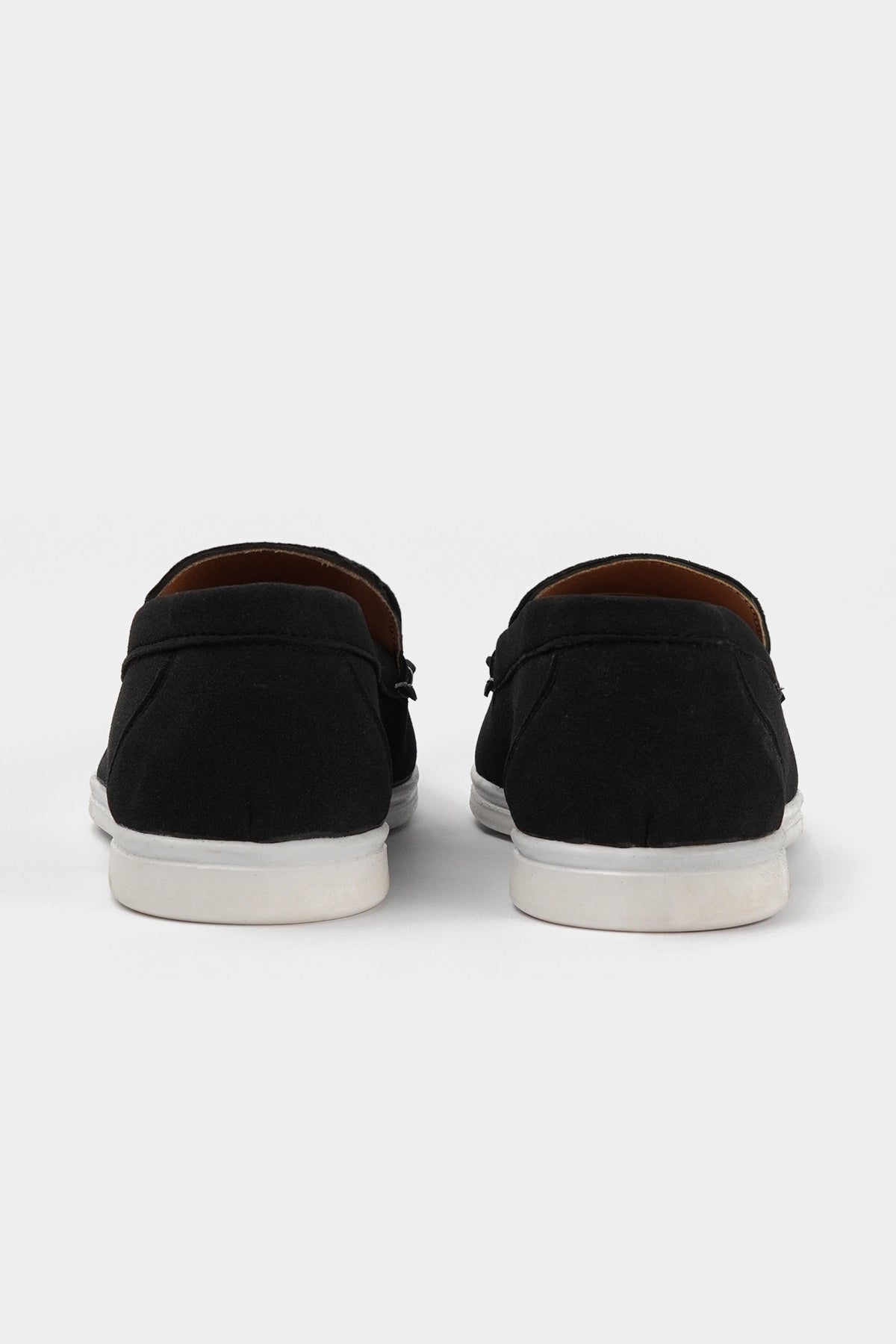 Slip On Suede Loafers - Black