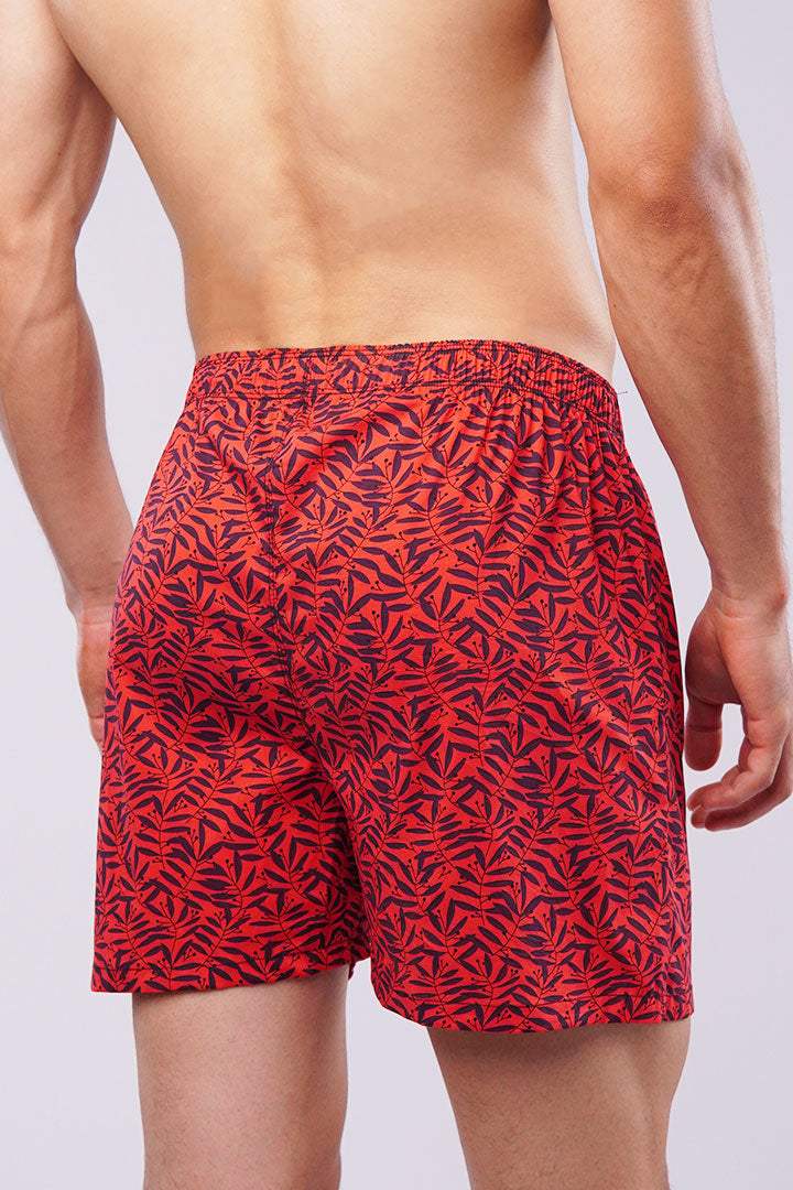 Printed Woven Boxer Shorts - Red alternate view