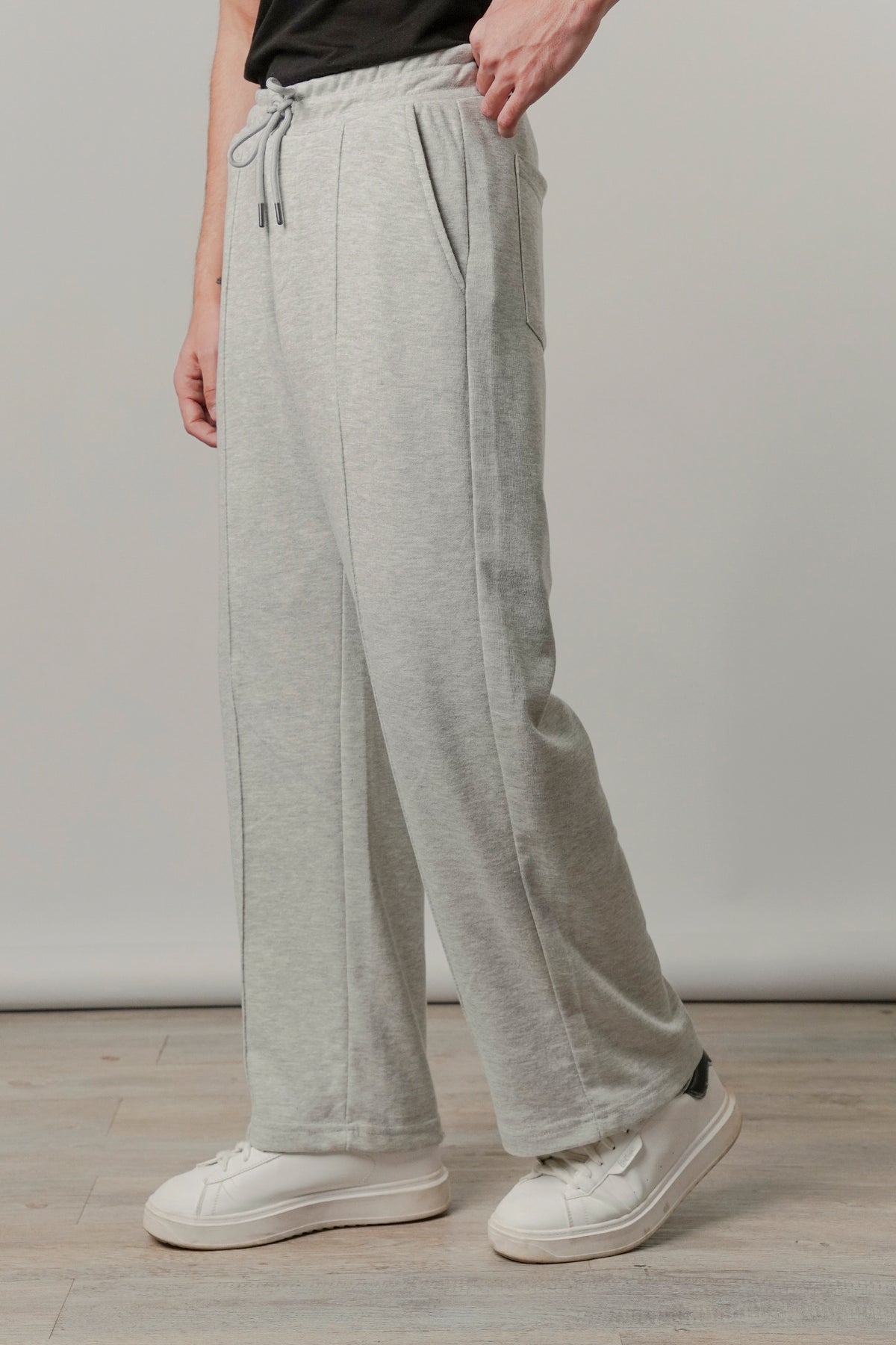 Pintex Jogger Pants - Heather Grey