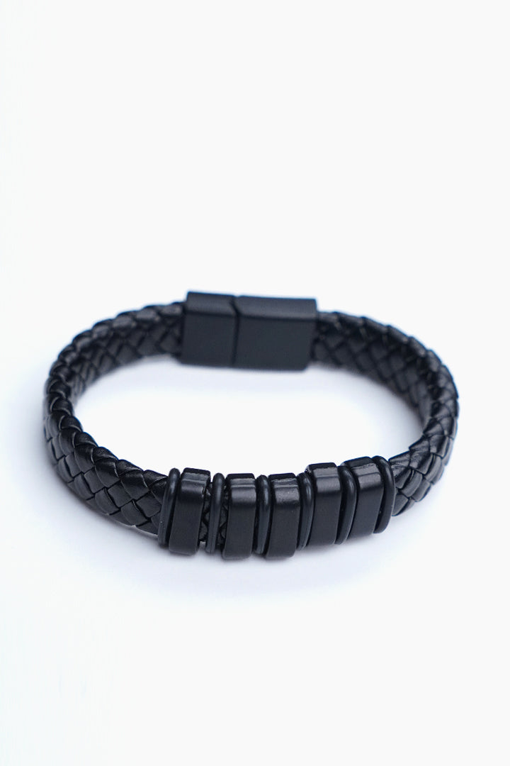 Textured Black Braided Bracelet