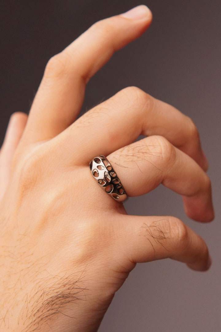 Antique Cut Out Ring - Grey alternate view
