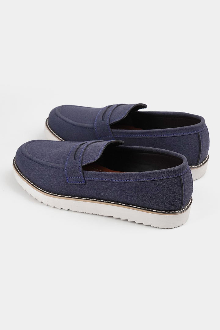 Slip On Suede Loafers - Ocean Blue