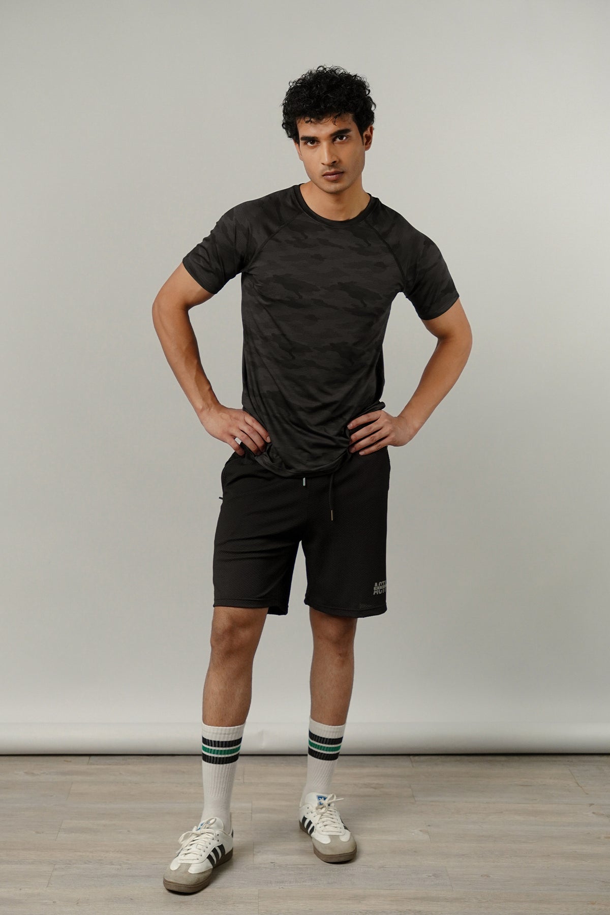 Printed T-Shirt - Black Camouflage