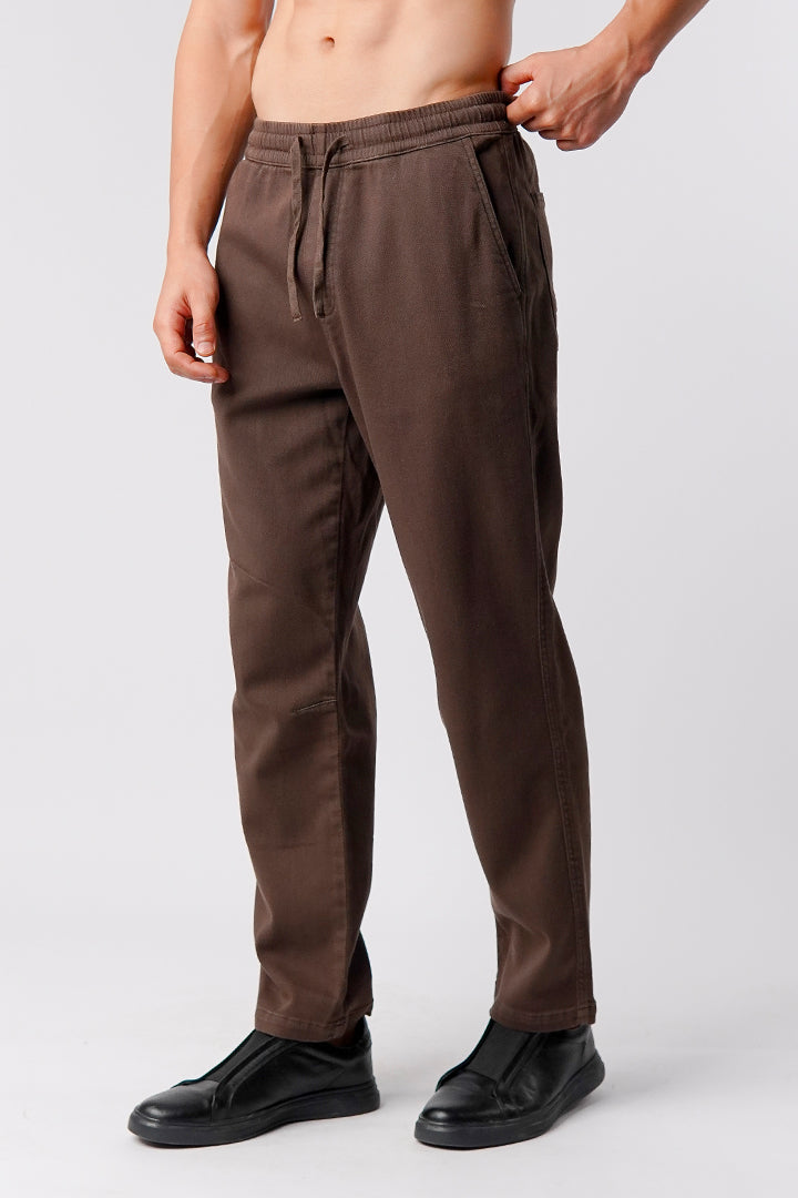 Straight Jogger Pants - Brown - FA