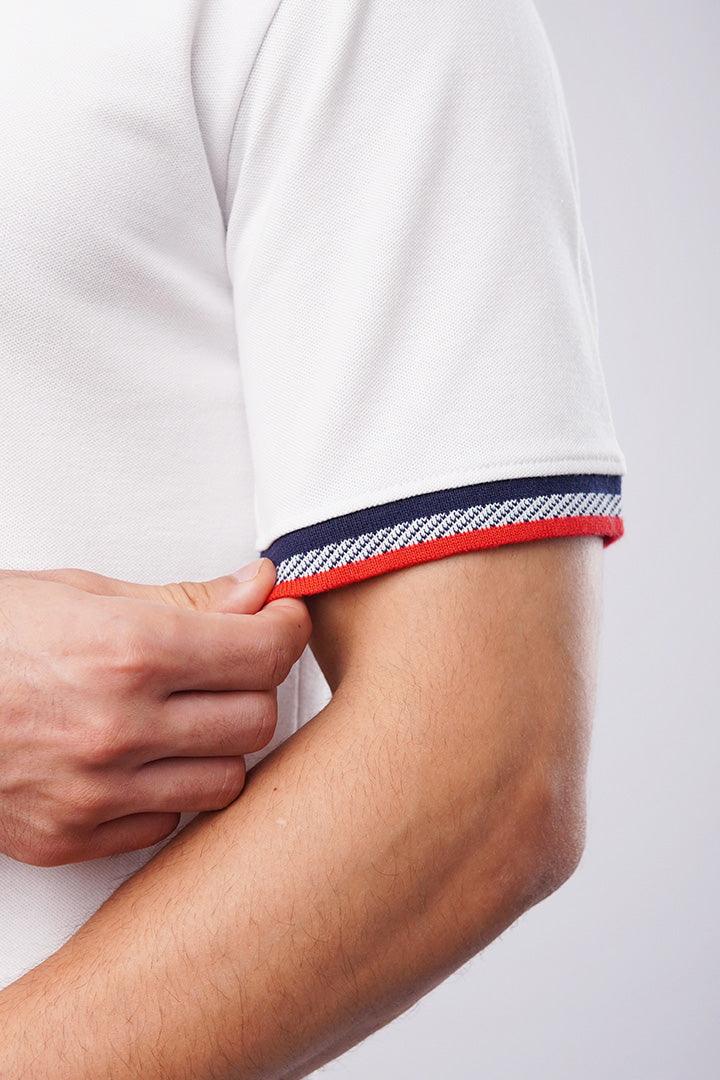 Tipping Collar Polo Shirt - White - FA