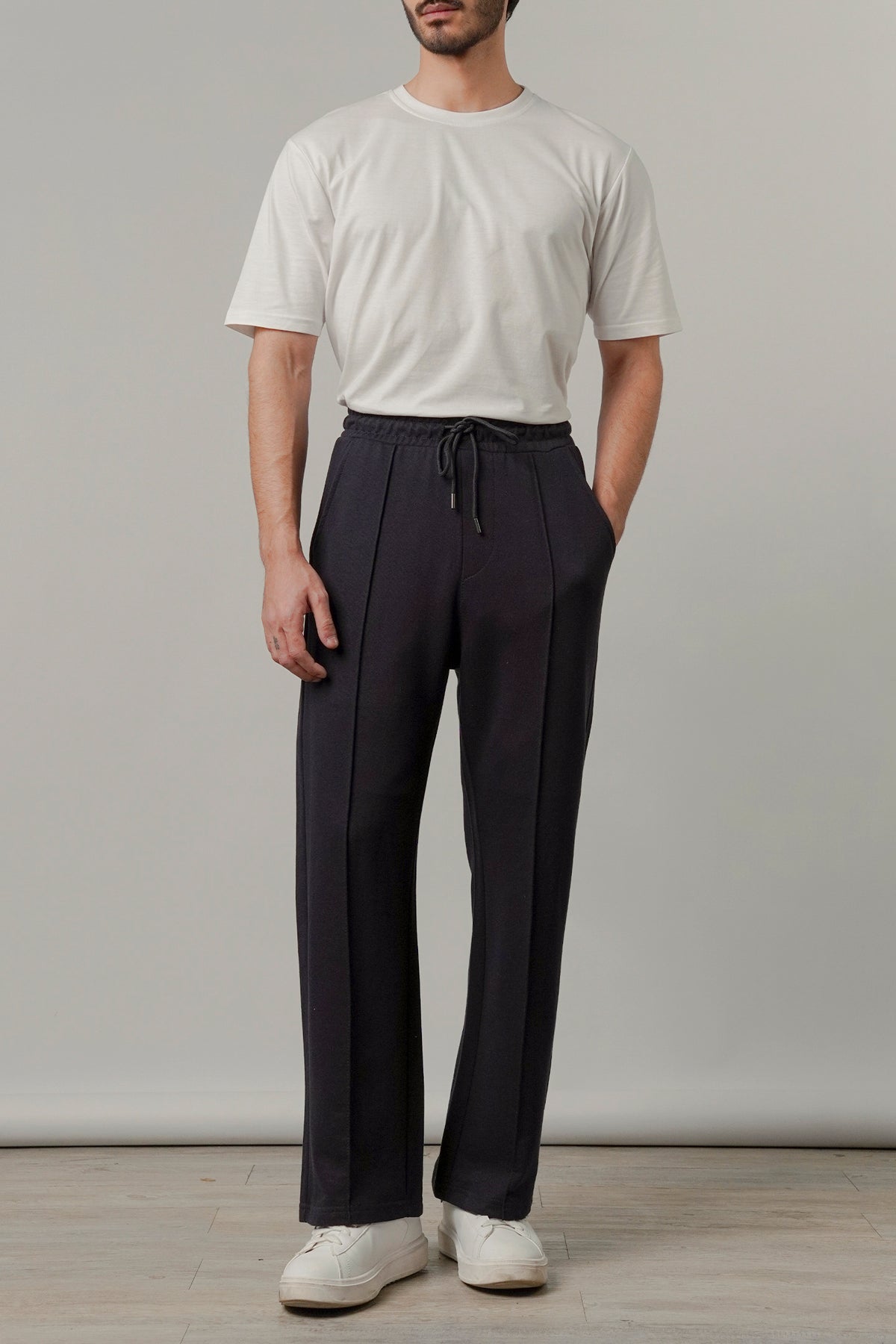 Pintex Jogger Pants - Navy Blue