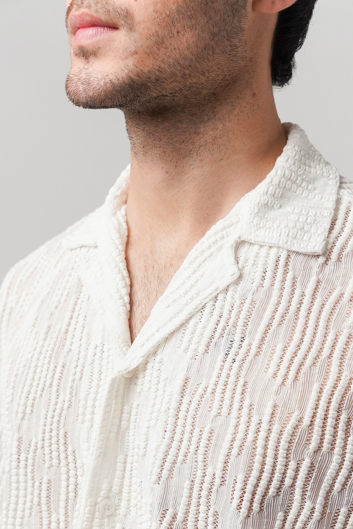 Knitted Cuban Shirt - Off-White alternate view