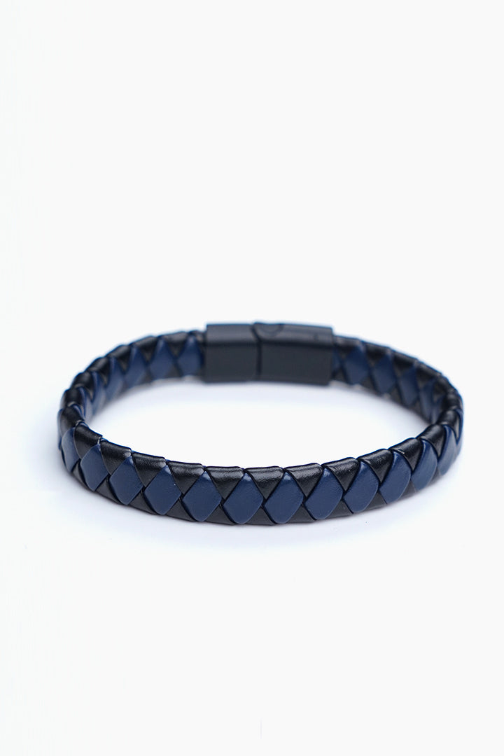 Navy Blue and Black Braided Bracelet