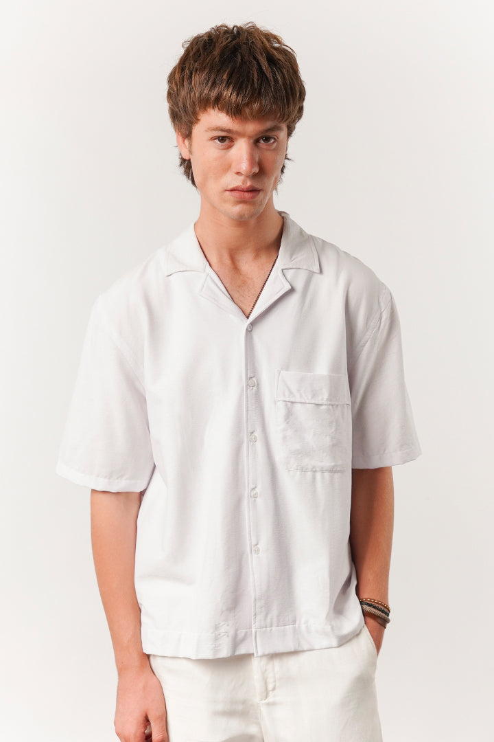 Box Fit Cuban Shirt - White