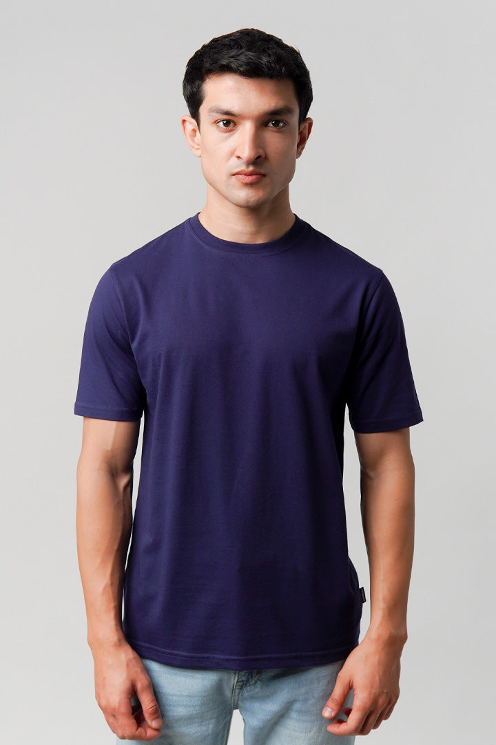 Regular Fit Crew Neck T-Shirt - Navy Blue