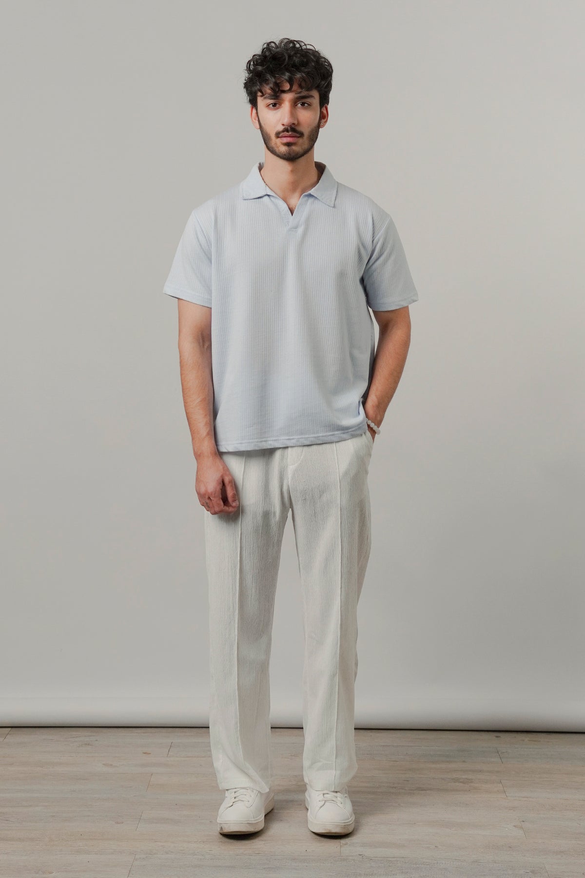 Johnny Collar Polo - Sky Blue