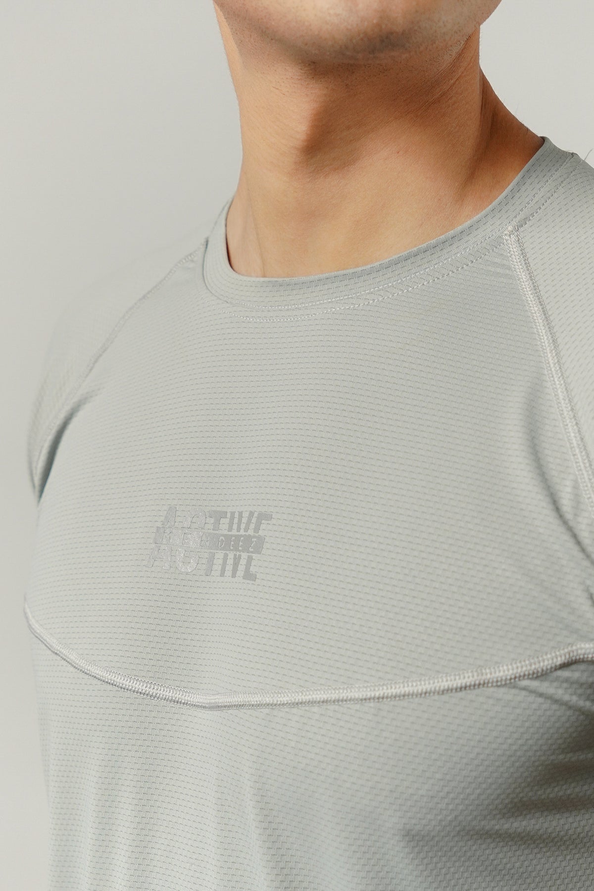 Textured T-Shirt - Light Grey alternate view