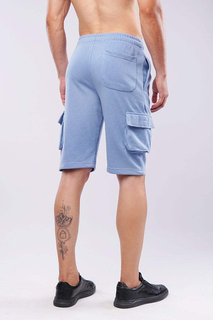 Terry Cargo Shorts - Light Blue - FA