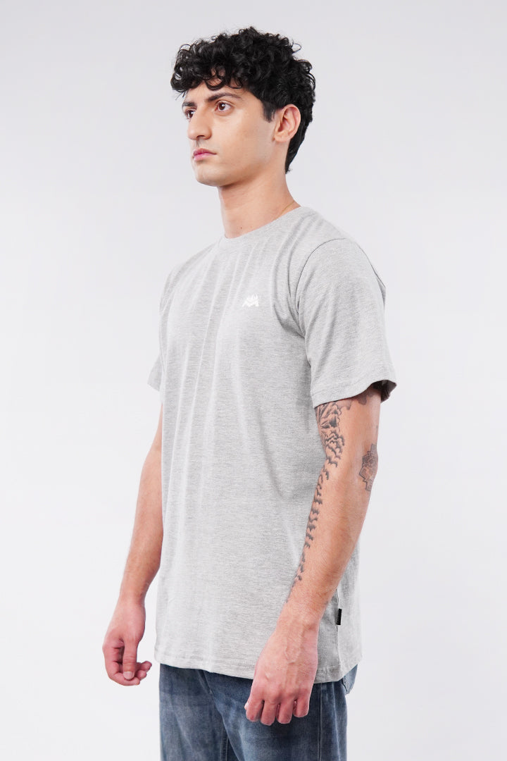Printed Oversized T-Shirt - Heather Grey