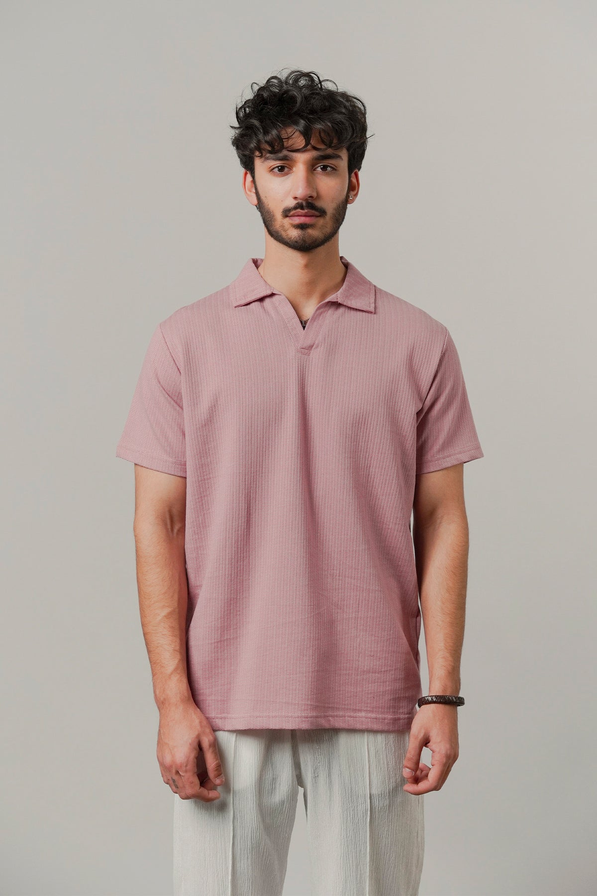 Johnny Collar Polo - Pink