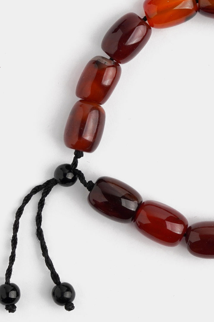 Adjustable Beaded Bracelet - Maroon alternate view