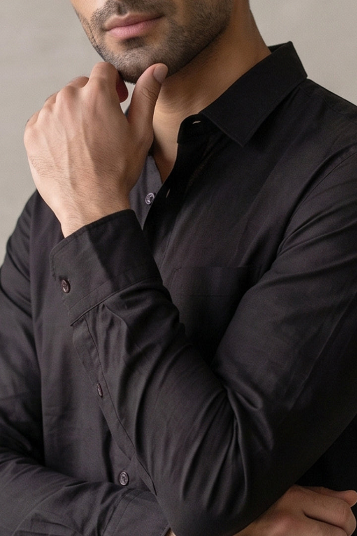 Linen Shirt - Black alternate view
