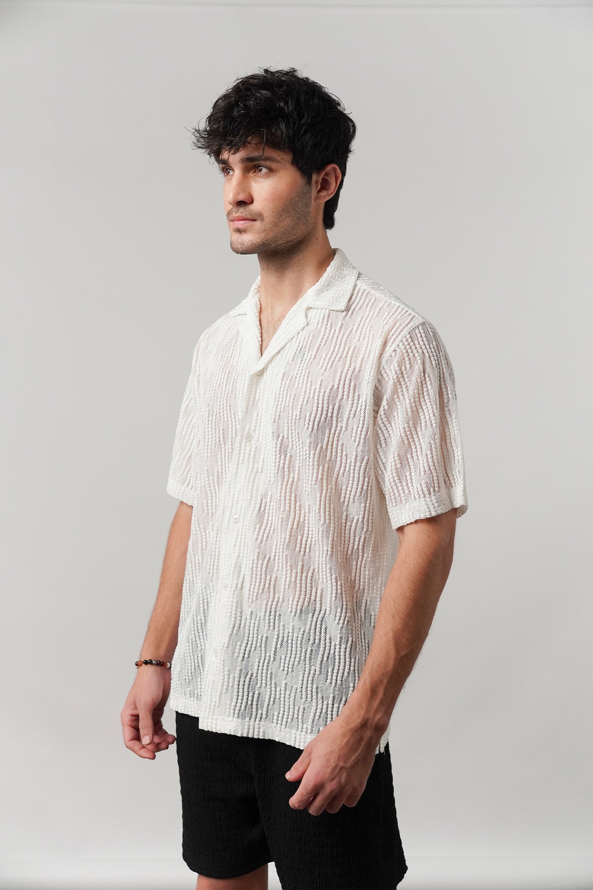 Knitted Cuban Shirt - Off-White