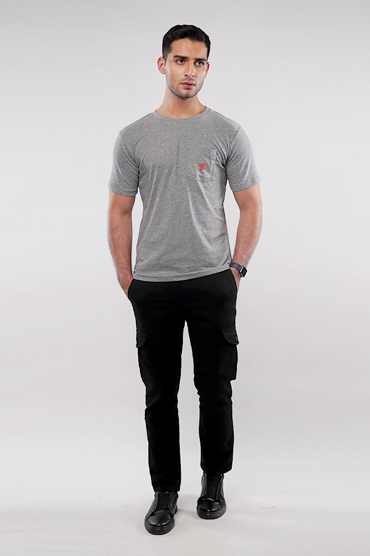 MNDZ Graphic Pocket T-Shirt - Heather Grey