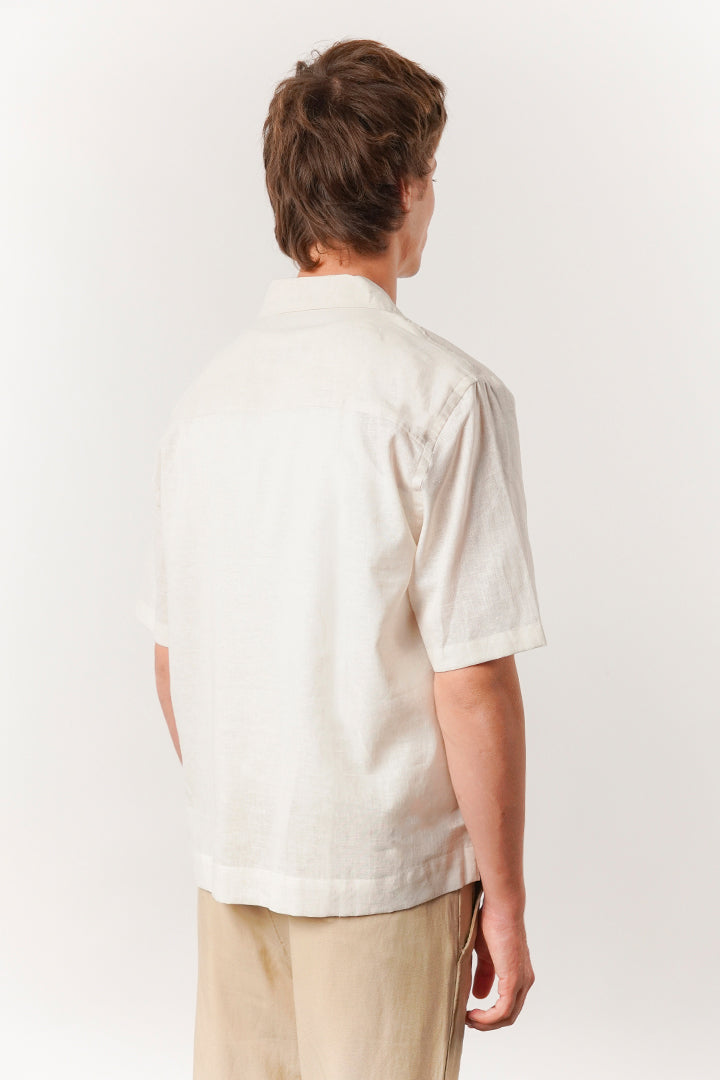Box Fit Cuban Shirt - Cream - FA