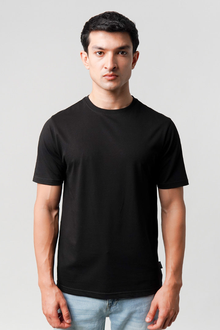 Regular Fit Crew Neck T-Shirt - Black