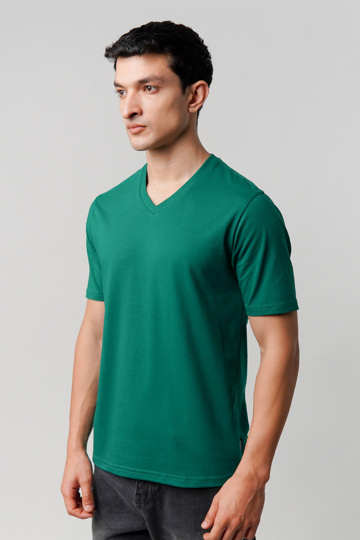 Regular Fit V-Neck T-Shirt - Green