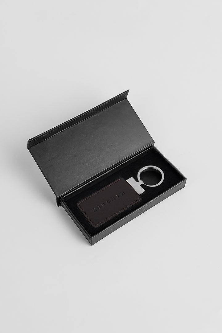 Leather Keychain - Dark Brown alternate view