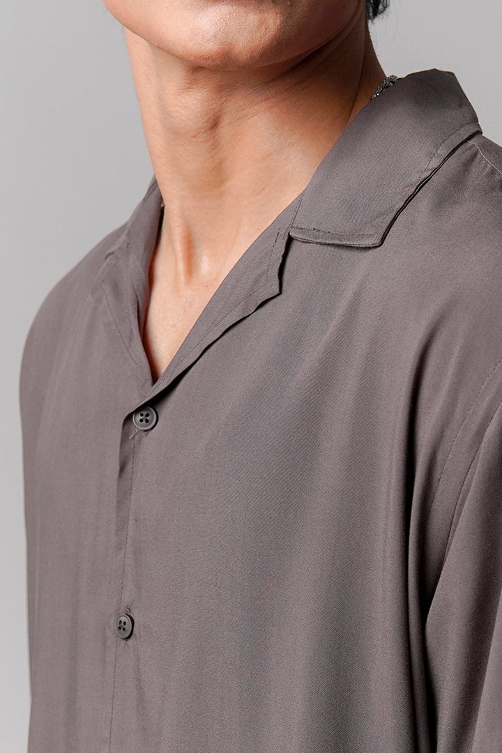 Linen Cuban Shirt - Grey - FA