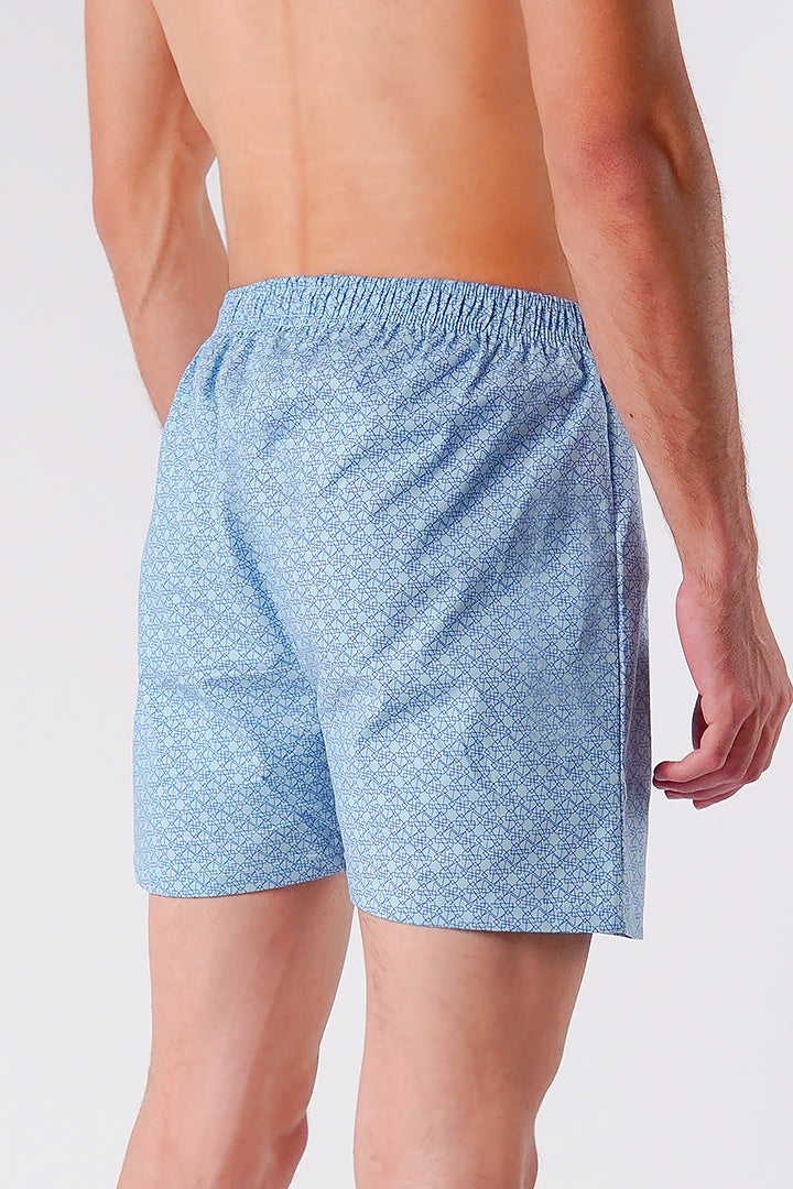 Printed Woven Boxer Shorts - Powder Blue alternate view
