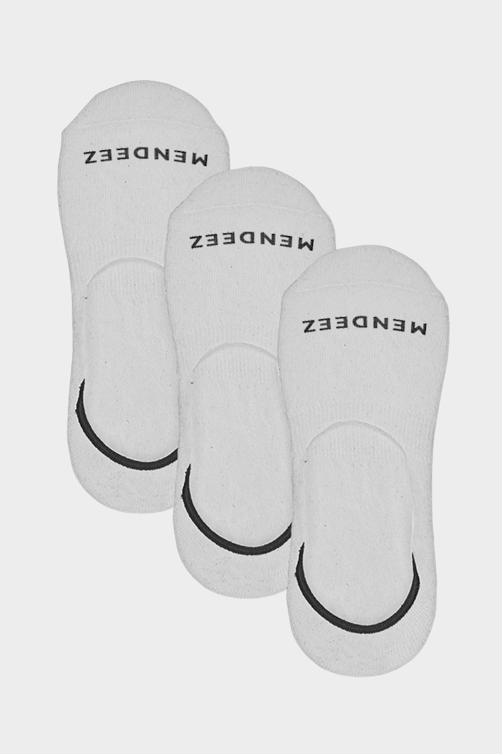 Solid Pack of 3 - No Show Socks - White