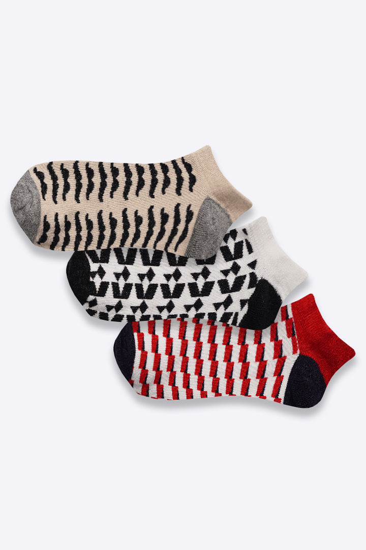 Multi-Color Ankle Socks - Pack of 3